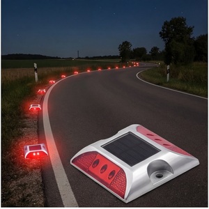 Détacheur de voie optique double face en aluminium robuste, borne solaire routière pour la guidage d'entrée en rondelée - Product Image 1