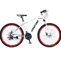 Vélo de montagne à suspension avant de 29 pouces avec fourche en acier à 21 vitesses, frein à disque, pédale ordinaire