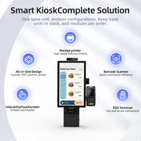 Nouveau design, kiosque de paiement en libre-service avec écran tactile Android de 23,8 pouces, imprimante et lecteur de code QR
