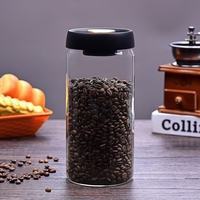 Pot en verre à haute teneur en borosilicate clair grain de café grand pot de stockage en verre bocal en verre à large bouche étanche à l'air sous vide