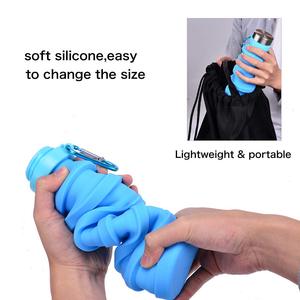 Wholesale 550ml Foldable Silicone <b>Water</b> <b>Bottle</b> <b>Customized</b> BPA Free and Environmentally Friendly Drinkware - Product Image 3