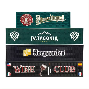 Logotipo personalizado Color y tamaño Suave 60*10*1cm Negro Amarillo Azul Anti-silp Pvc Bar Rail Mat para Rusia Krusovice Bonnane Ararat - Product Image 4