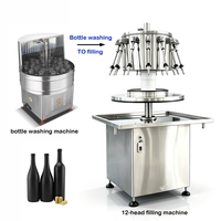 Ligne de production de remplisseuse rotative intégrée à 12 buses pour l'alcool, le whisky, la vodka, les jus et les spiritueux