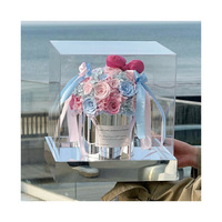 Éternel Préservé Fleur Arc Jardin Câlin Seau Rose Bouquet Saint Valentin Graduation Coffret Cadeau pour Amis et Besties