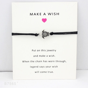 Custom Black Red White Knit Originality Wave Make a Wish Card <strong>Bracelet</strong> <strong>Aesthetic</strong> in Spanish Wish <strong>Bracelet</strong> - Product Image 3