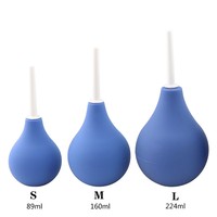 Sac de lavage anal en silicone le plus vendu, douchette anale bleue, jouet sexuel anal