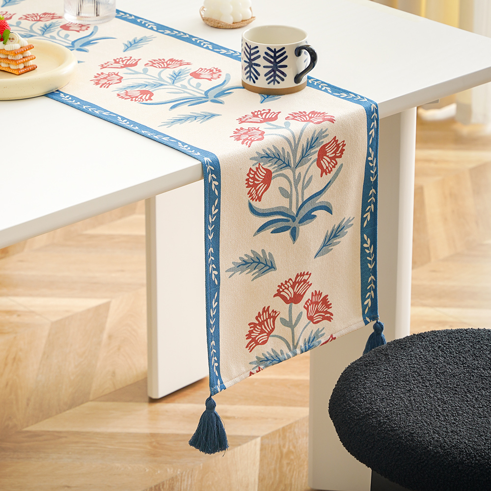 Роскошные богемные набивные скатерти из искусственной льняной ткани с кисточками, праздничное украшение, летняя скатерть из полиэстера