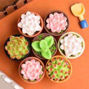Plantas Kawaii, Flores de Resina, Cabujones Planos para Manualidades, Decoración de Jardín en Miniatura - Product Image 1
