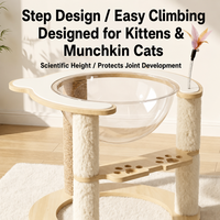Arbre à chat vertical moderne de luxe en bois, avec lit intégré, pour usage domestique, gain de place, durable, anti-peluches, jouet mignon pour chat, facile à assembler