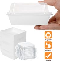 Boîtes de boulangerie pour sandwichs, biscuits, chocolat chaud, fraises, boîte en papier kraft blanc anti-graisse avec couvercles transparents, contenants alimentaires