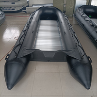 Plancher en bois d'usine CE Grand bateau ponton en PVC gonflable de sauvetage à l'aviron 6m 7m 8m 9m 10m 12m avec moteur hors-bord