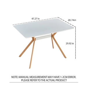 Table en MDF avec plateau anti-rayures, étagère en métal <span class=keywords><strong>pour</strong></span> <span class=keywords><strong>salle</strong></span> à <span class=keywords><strong>manger</strong></span>, <span class=keywords><strong>cuisine</strong></span>, bureau X 1 (blanc) - Product Image 2