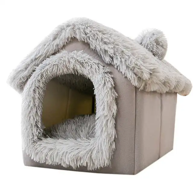 折りたたみ式ペット犬小屋屋内冬暖かい猫ベッドテント小型犬猫の巣子猫テディ快適なソファクッションペット用品