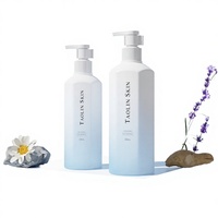 Bouteille cosmétique en PETG personnalisée de 200 ml/300 ml/400 ml, flacon pulvérisateur blanc carré pour nettoyant visage et shampoing