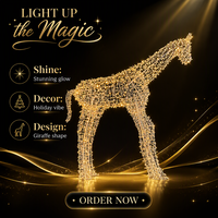 Lumière LED 3D en forme de girafe, étanche IP65, avec cadre métallique, sculpture animale lumineuse, éclairage paysager commercial extérieur