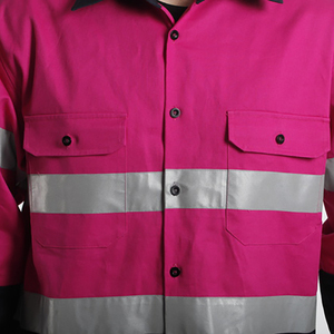 Hi Vis kemeja kerja modis trendi kemeja keselamatan dengan strip reflektif perak tahan api antistatis tahan air pakaian kerja - Product Image 6