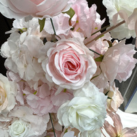 Arche de Lune Artisanale NINI avec Fleurs Artificielles en Soie, Décoration Personnalisable pour Porte, Mariage, Remise de Diplôme, Anniversaire, Salle de Banquet