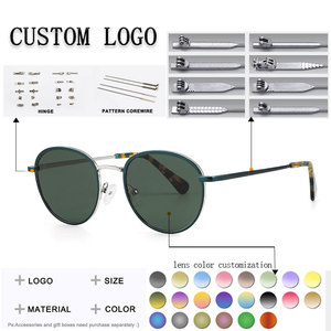 Gafas de Sol de Metal Ovaladas con Logotipo Personalizado, Montura Completa, Protección UV400, Unisex, Retro, Casual, para Adultos - Product Image 2