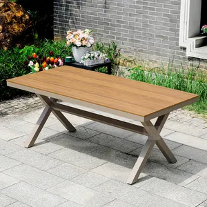 Modern Outdoor Garden Furniture Dining Tables plastic wood patio table chair set