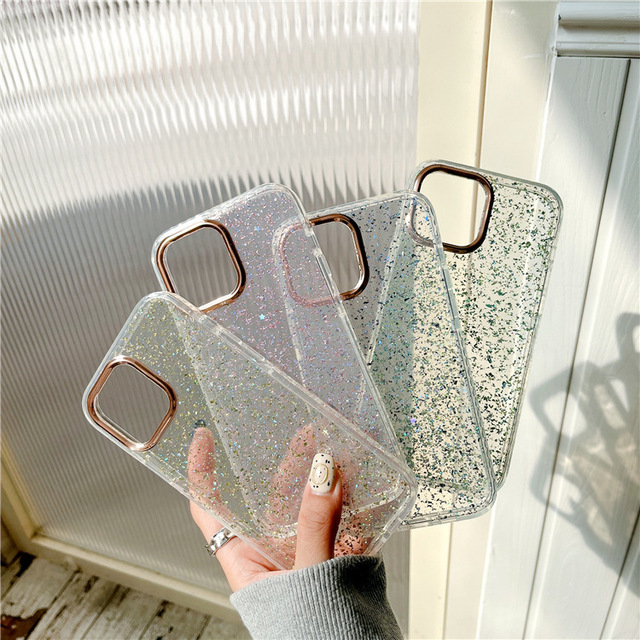 IMD 360 Clear Marble Glitter Transparent Phone Case for iPhone 7 8 X XR 11 12 13 Pro Max
