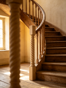Rustic <b>Wood</b> Spiral Turned <b>Stair</b> Baluster Newel Post <b>Handrail</b> Spindle for Staircase Railing - Product Image 5