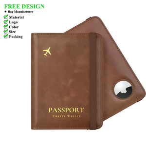 Porta Pasaportes Bifold para Hombre con Ranura para <span class=keywords><strong>AirTag</strong></span>, Correa Multifuncional para Rastreo y Prevención de Pérdidas - Product Image 1