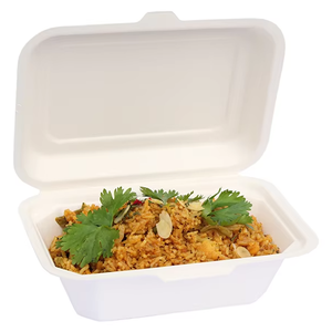 กล่องอาหารแบบใช้แล้วทิ้งรักษ์โลกพร้อมฝาปิด กล่องอาหารแบบย่อยสลายได้สำหรับจัดเลี้ยงและร้านอาหาร - Product Image 1