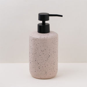 Ceramic Flesh Pink Low-Profile Bathroom Set Soap <strong>Dispenser</strong> and Soap Dish Best Match Toilet Brush <strong>Mouthwash</strong> Cups - Product Image 2