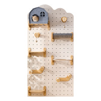 Cadre d'escalade pour chat mural à 5 niveaux de style pastoral écologique transfrontalier toutes saisons planche de bois perforée 40x60cm animal de compagnie