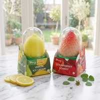 Hicey Vente en gros de crème glacée en forme de fruits 3D, crème glacée au goût de citron