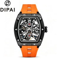 Jam Tangan Mekanik Otomatis Skeleton untuk Pria Tahan Air Bercahaya Tali Karet FKM Sport Hollow Menerima OEM ODM Grosir