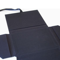Carpeta de Archivos de Cartón Negro de Lujo de Gran Volumen y Alta Calidad, Personalizada con Cinta e Impresión UV