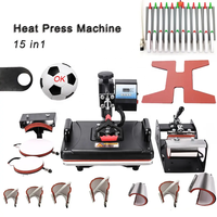 Kaimai 15 en 1 Combo Máquinas de prensado en caliente Sublimación Máquina digital Camiseta Taza Pluma Bolígrafo Teléfono Funda De Almohada Transferencia de calor