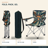 Chaise de voyage pliable avec porte-gobelet intégré et logo et motif personnalisés pour rallye annuel – Fournisseur direct usine