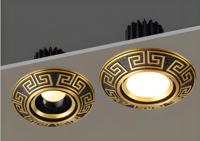 Spot LED encastré en cuivre doré antique européen 5W/7W/10W/12W, anti-éblouissement, en laiton bronze rétro, éclairage descendant