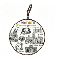 Sous-plat en céramique souvenir de Madrid, Espagne, avec motif de monuments de la ville espagnole, résistant à la chaleur, pour cuisine, décoration, cadeau