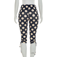 Viviblook J26PT106 – Nouveau pantalon décontracté pour femme, imprimé pois, coupe skinny, taille mi-haute, longueur capri, collection printemps-été