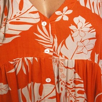Vestido Casual de Mujer con Botones en V Profundo, Alta Calidad, Venta Caliente 2025, Vestido Maxi Hawaiano de Rayón Prelavado Personalizado