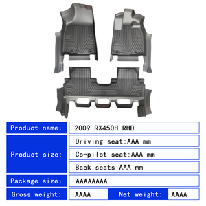 wholesale Factory Custom 5D TPE <b>Rubber</b> Eco-friendly Waterproof Anti Slip 5D Car <b>Floor</b> Mats 3 Pieces for Lexus RX450H RHD 2009 - Product Image 4