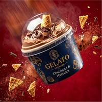 Gobelet à crème glacée sur mesure, conception et livraison unifiées pour boutique de desserts et pâtisserie, Eco DDP
