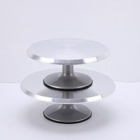 En gros, Plateau tournant à gâteau rond en alliage d'aluminium argenté de 10, 12 et 14 pouces, support de décoration de gâteaux, ensemble d'outils de pâtisserie