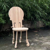 Chaise à dossier en bois de forme spéciale d'art créatif audacieux OEM Home Leisure Dining Dressing Chair pour hôtel villa mariage événement