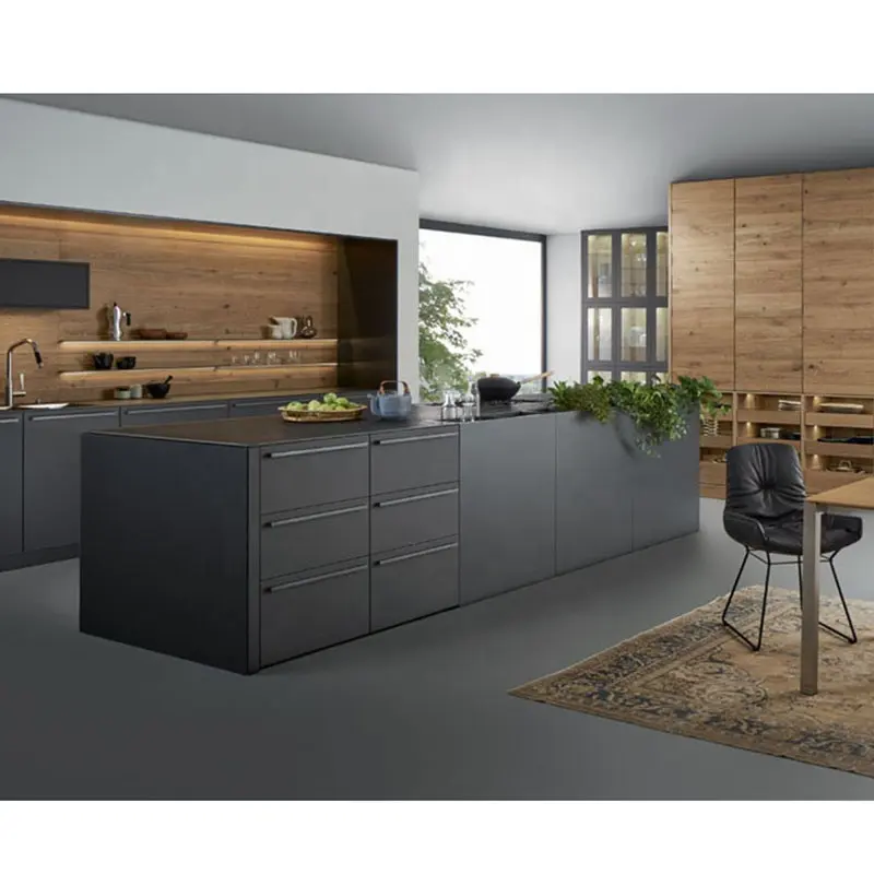 Home Furniture American Shaker Kitchen Cupboards Islands Modern Free Design Kitchen Cabinets with Accessories