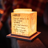 Lanterne à eau avec bougie chauffe-plat LED, décoration d'intérieur, lanternes en papier flottantes avec base en bois imperméable