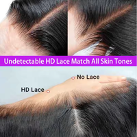 Pelucas de Cabello Humano Natural Indio Transparente HD 13x6 con Encaje Frontal Completo, Liso, 13x4, 360, Sin Pegamento, Pre-Arrancado, al por Mayor