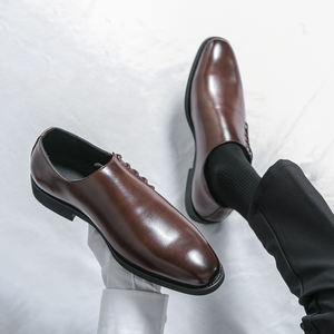 Mocassins élégants britanniques pour homme, chaussures en cuir noires et marron pour mariage, à lacets, pour le bureau et les occasions formelles, automne-hiver - Product Image 4