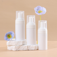 Flacons vides pour nettoyant visage, sérum et mousse de soin de la peau, emballage 100-150ml, distributeur de savon moussant en PET blanc avec pompe