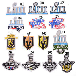 刺繍野球チームロゴアイアンオンファブリックパッチ衣服用-接着剤接着剤付きカスタマイズ可能なアニマルバックデザイン - Product Image 1