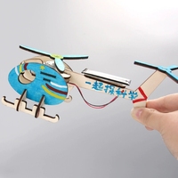 Kit de fabrication d'hélicoptère solaire en bois, modèle réduit de dessin animé, jouet éducatif pour l'école, expérience scientifique STEM