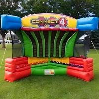Toboggan gonflable commercial 4 en 1, jeu sportif portable en PVC pour le tir sur cible de carnaval